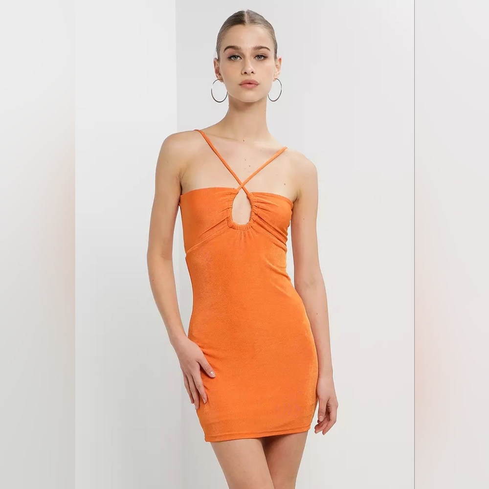 Peppermayo- Orange Halter Dress